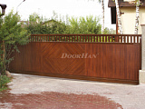 Автоматические откатные ворота с решеткой Doorhan SLG-A под дерево 6100x1500